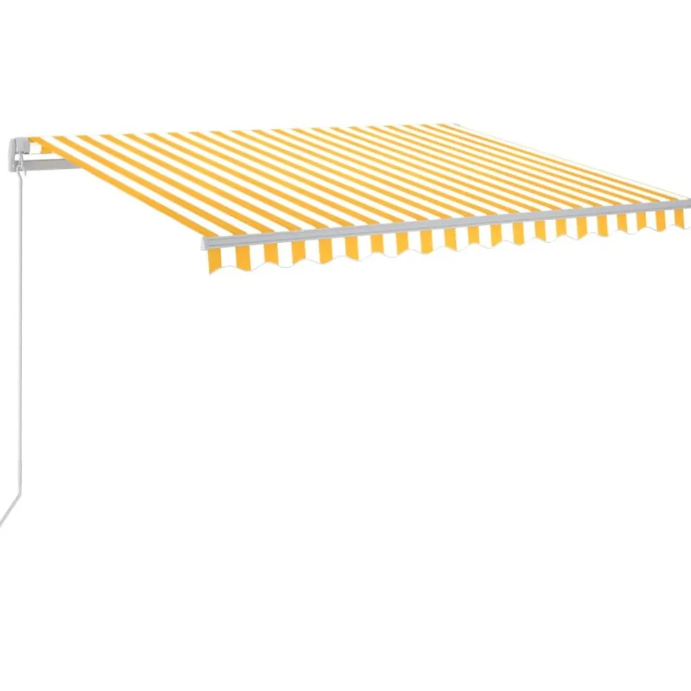 Sisäänkelattava markiisi 2 LEDillä 300x250cm sininen/valkoinen