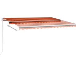 Sisäänkelattava markiisi 2 LEDillä 300x250cm sininen/valkoinen