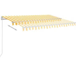 Sisäänkelattava markiisi 2 LEDillä 300x250cm sininen/valkoinen