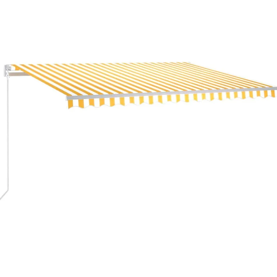 Sisäänkelattava markiisi 2 LEDillä 300x250cm sininen/valkoinen