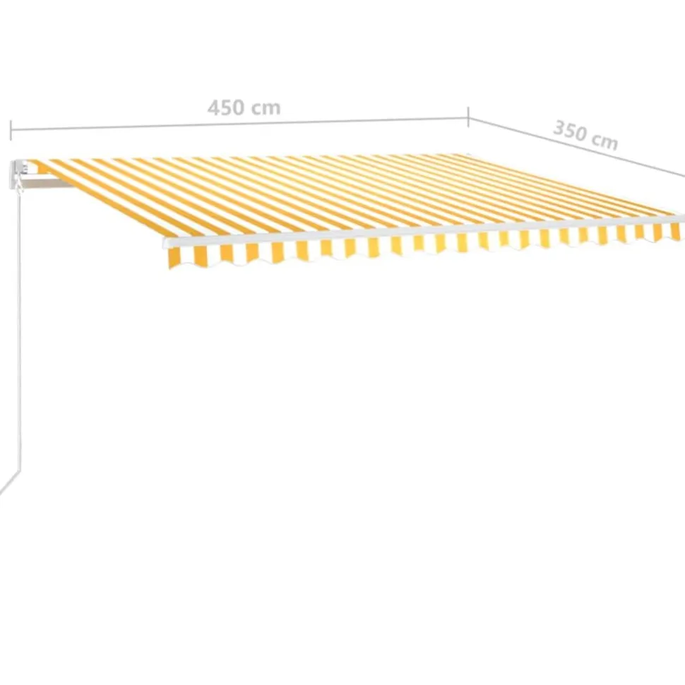Sisäänkelattava markiisi 2 LEDillä 300x250cm sininen/valkoinen