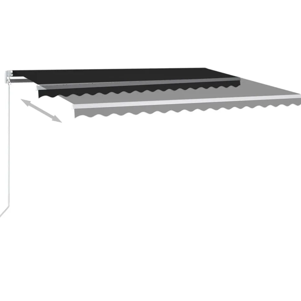 Sisäänkelattava markiisi 2 LEDillä 300x250cm sininen/valkoinen
