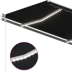 Sisäänkelattava markiisi 2 LEDillä 300x250cm sininen/valkoinen