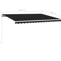 Sisäänkelattava markiisi 2 LEDillä 300x250cm sininen/valkoinen