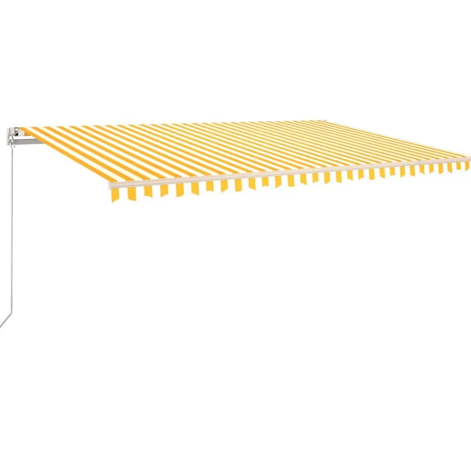 Sisäänkelattava markiisi 2 LEDillä 300x250cm sininen/valkoinen