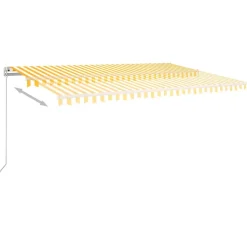 Sisäänkelattava markiisi 2 LEDillä 300x250cm sininen/valkoinen