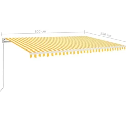 Sisäänkelattava markiisi 2 LEDillä 300x250cm sininen/valkoinen