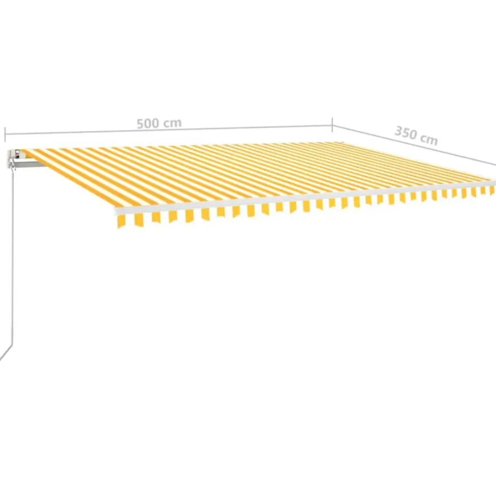 Sisäänkelattava markiisi 2 LEDillä 300x250cm sininen/valkoinen