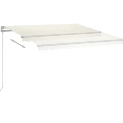 Sisäänkelattava markiisi 2 LEDillä 300x250cm sininen/valkoinen