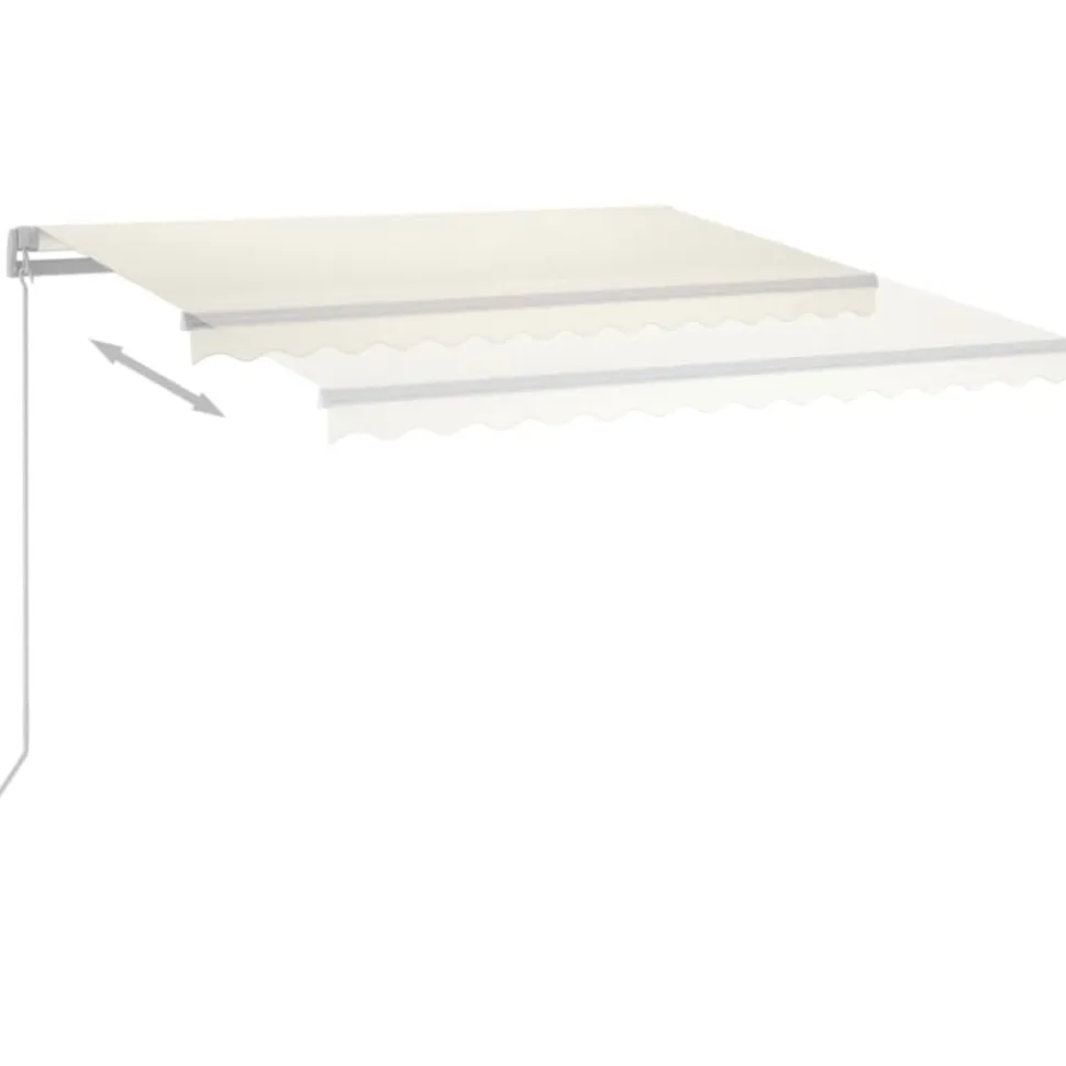Sisäänkelattava markiisi 2 LEDillä 300x250cm sininen/valkoinen