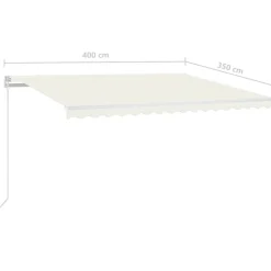 Sisäänkelattava markiisi 2 LEDillä 300x250cm sininen/valkoinen