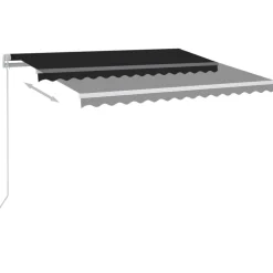 Sisäänkelattava markiisi 2 LEDillä 300x250cm sininen/valkoinen