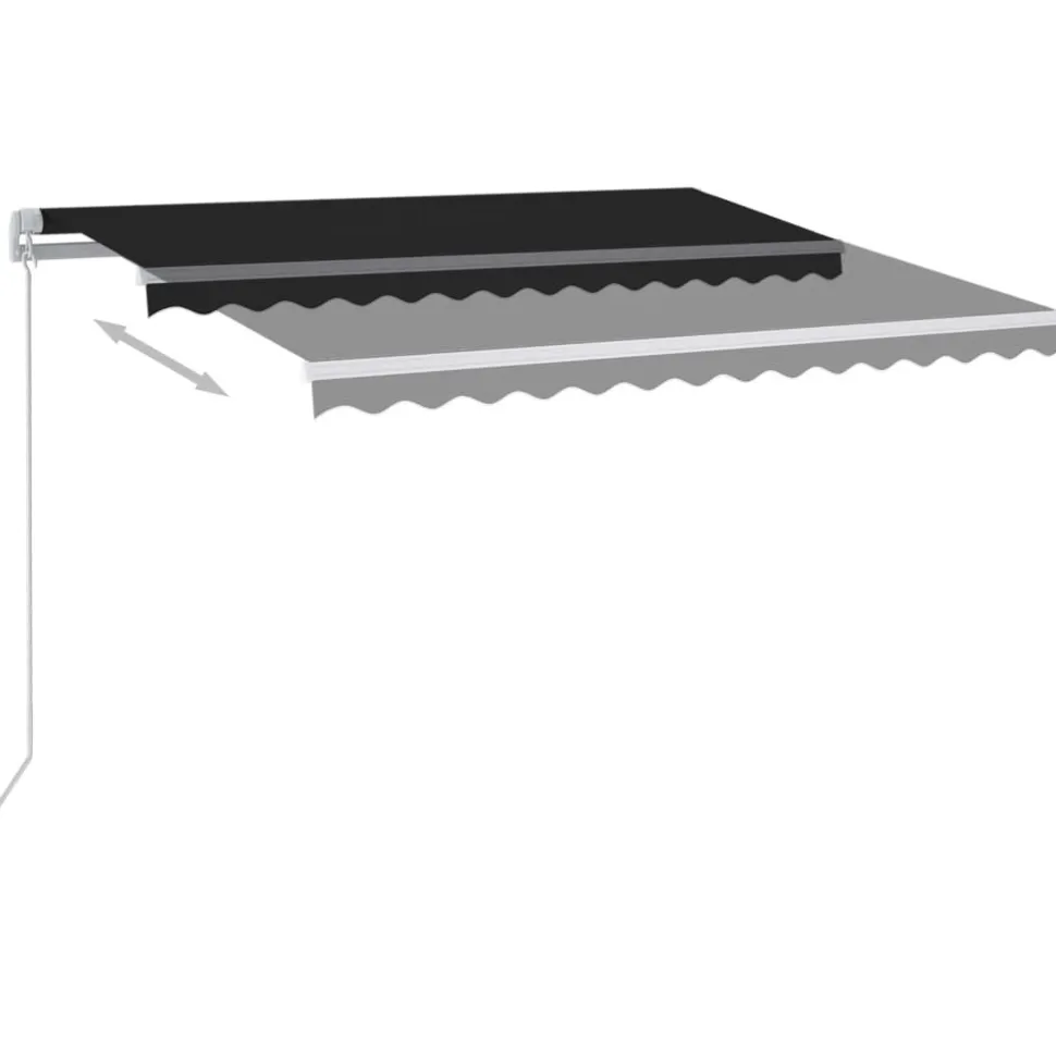 Sisäänkelattava markiisi 2 LEDillä 300x250cm sininen/valkoinen