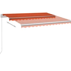 Sisäänkelattava markiisi 2 LEDillä 300x250cm sininen/valkoinen