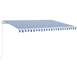Sisäänkelattava markiisi 2 LEDillä 300x250cm sininen/valkoinen