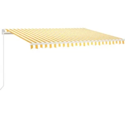 Sisäänkelattava markiisi 2 LEDillä 300x250cm sininen/valkoinen