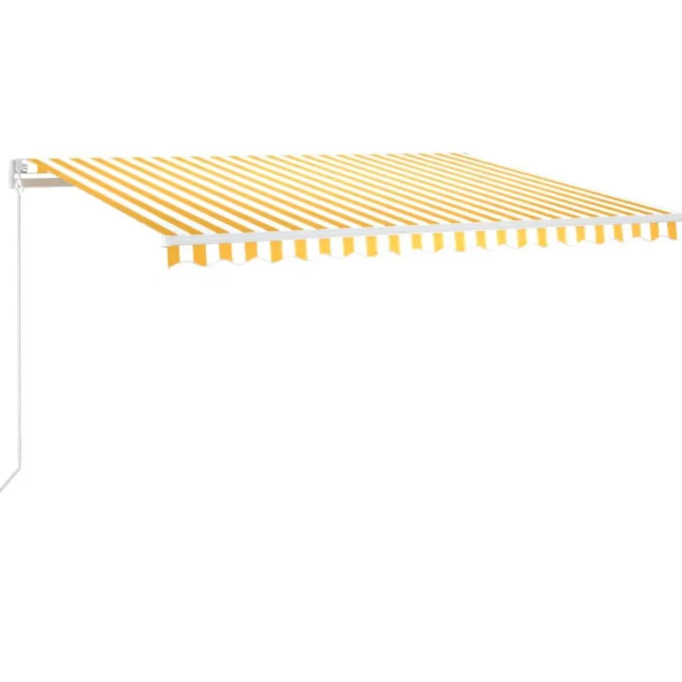 Sisäänkelattava markiisi 2 LEDillä 300x250cm sininen/valkoinen