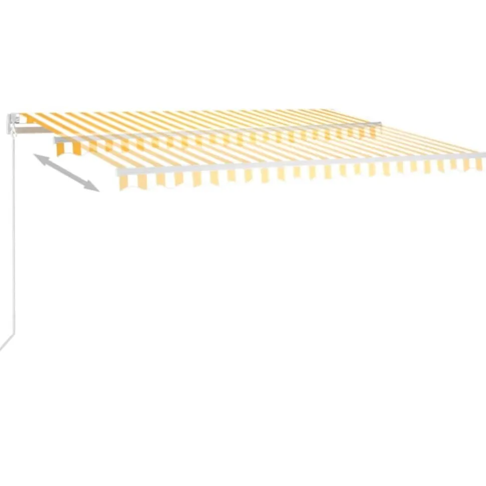 Sisäänkelattava markiisi 2 LEDillä 300x250cm sininen/valkoinen