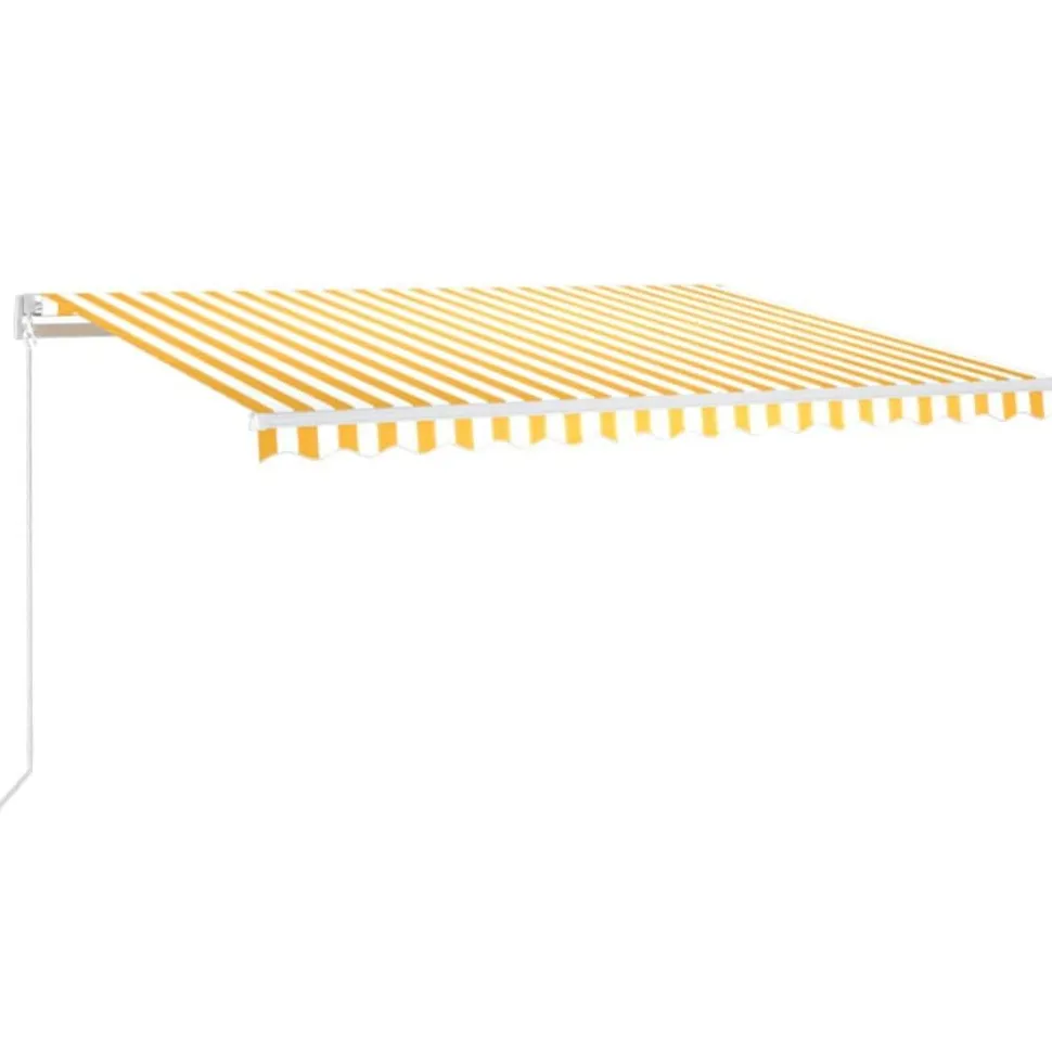 Sisäänkelattava markiisi 2 LEDillä 300x250cm sininen/valkoinen