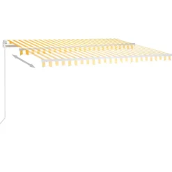 Sisäänkelattava markiisi 2 LEDillä 300x250cm sininen/valkoinen