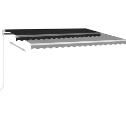 Sisäänkelattava markiisi 2 LEDillä 300x250cm sininen/valkoinen
