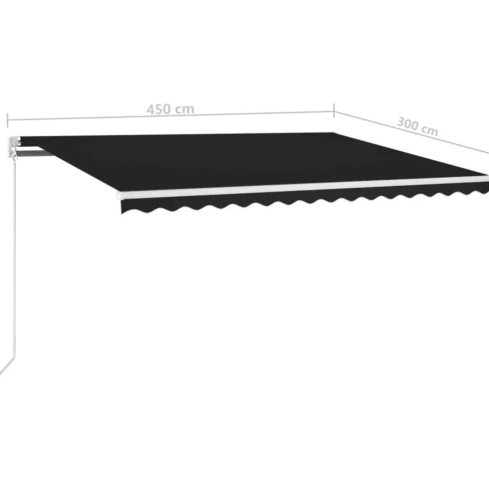 Sisäänkelattava markiisi 2 LEDillä 300x250cm sininen/valkoinen