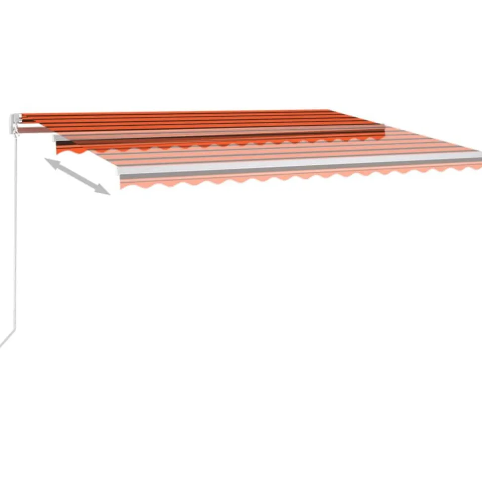 Sisäänkelattava markiisi 2 LEDillä 300x250cm sininen/valkoinen