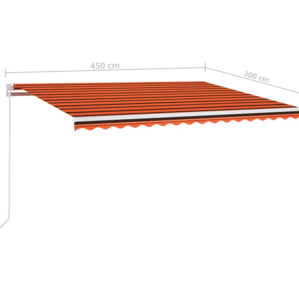Sisäänkelattava markiisi 2 LEDillä 300x250cm sininen/valkoinen