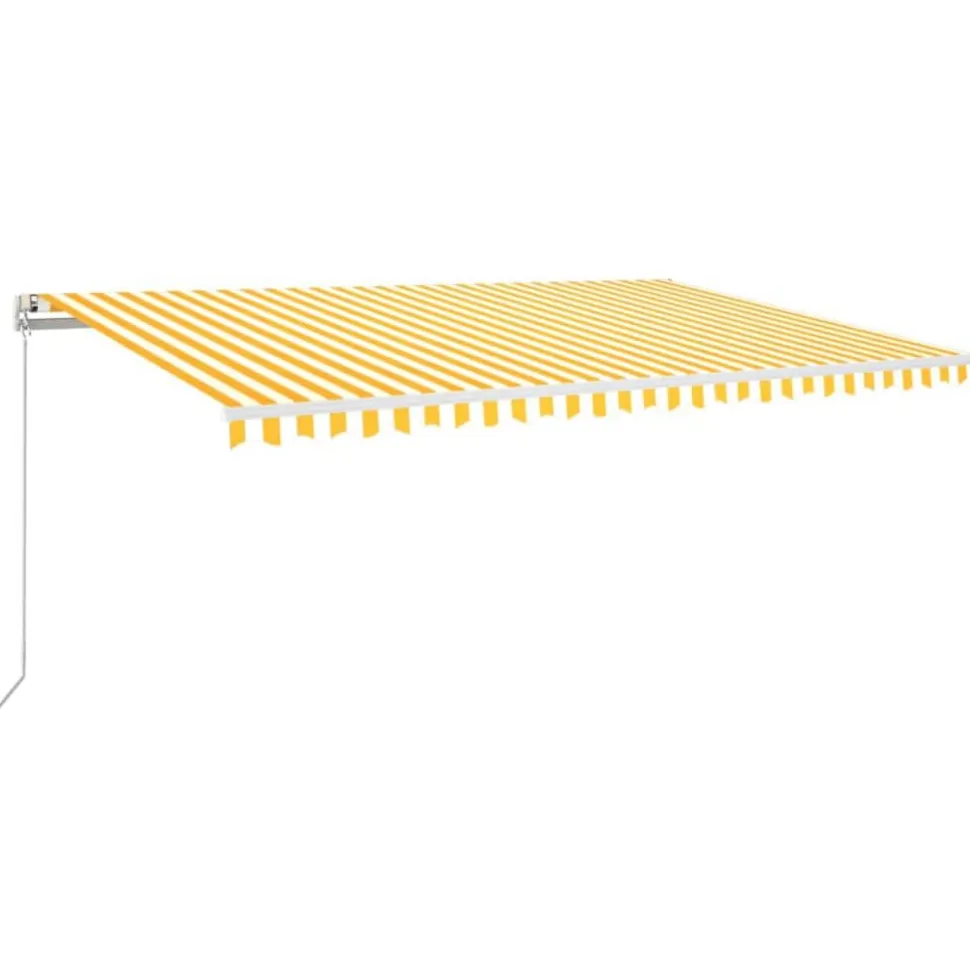 Sisäänkelattava markiisi 2 LEDillä 300x250cm sininen/valkoinen