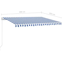 Sisäänkelattava markiisi 2 LEDillä 300x250cm sininen/valkoinen
