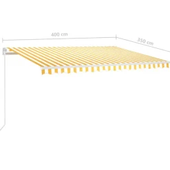 Sisäänkelattava markiisi 2 LEDillä 300x250cm sininen/valkoinen