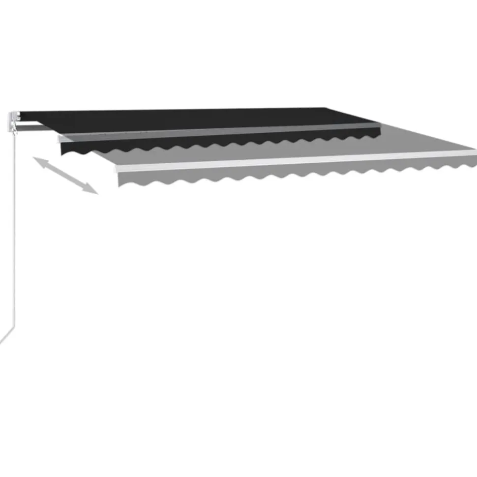 Sisäänkelattava markiisi 2 LEDillä 300x250cm sininen/valkoinen