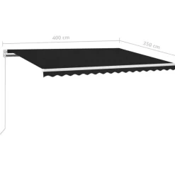 Sisäänkelattava markiisi 2 LEDillä 300x250cm sininen/valkoinen