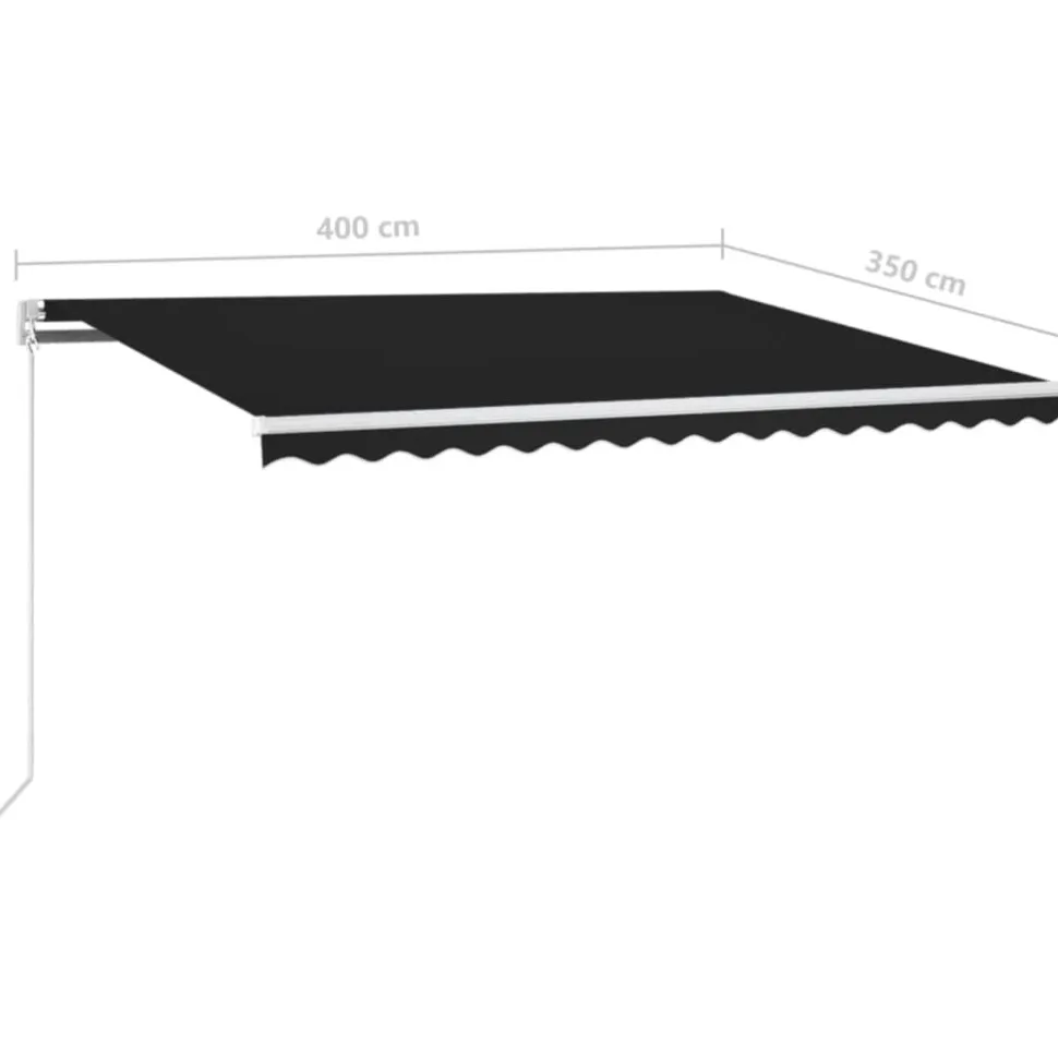 Sisäänkelattava markiisi 2 LEDillä 300x250cm sininen/valkoinen