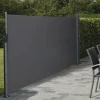 Sisäänvedettävä sivumarkiisi Hortus, 160x400cm, yksisuuntainen, antrasiitinharmaa