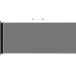 Sisäänvedettävä terassin sivumarkiisi 2 220x500 cm musta
