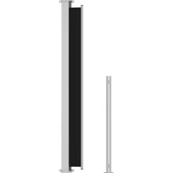 Sisäänvedettävä terassin sivumarkiisi 2 220x500 cm musta