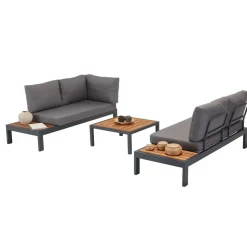 Sohvaryhmä Linento Garden Verona Wood, 4-istuttava, harmaa