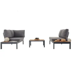 Sohvaryhmä Linento Garden Verona Wood, 4-istuttava, harmaa