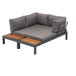 Sohvaryhmä Linento Garden Verona Wood, 4-istuttava, harmaa