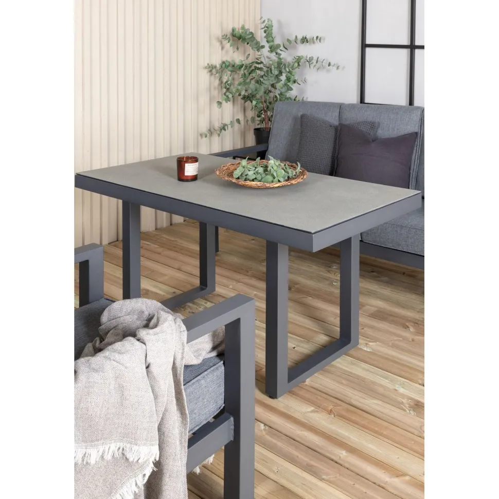 Sohvaryhmä Venture Home Barcelona, 3-istuttava sohva + 2 lepotuolia + sohvapöytä, harmaa