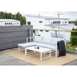 Sohvaryhmä Venture Home Salvador, 3-istuttava divaanisohva + sohvapöytä, harmaa/valkoinen