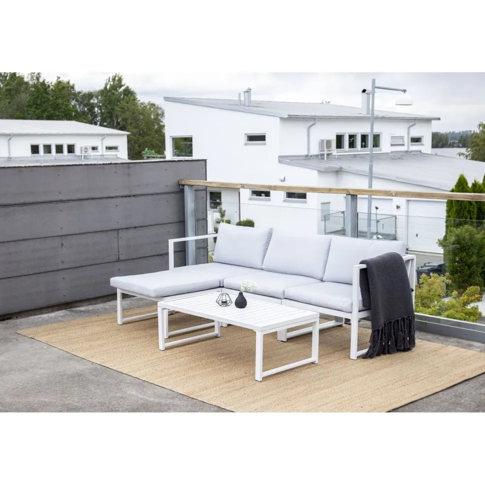Sohvaryhmä Venture Home Salvador, 3-istuttava divaanisohva + sohvapöytä, harmaa/valkoinen