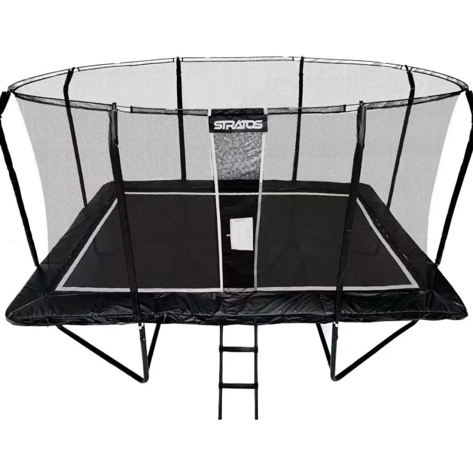 Suorakaide Trampoliini Stratos Premium Black Line, 275x427 cm, sis. portaat ja turvaverkko