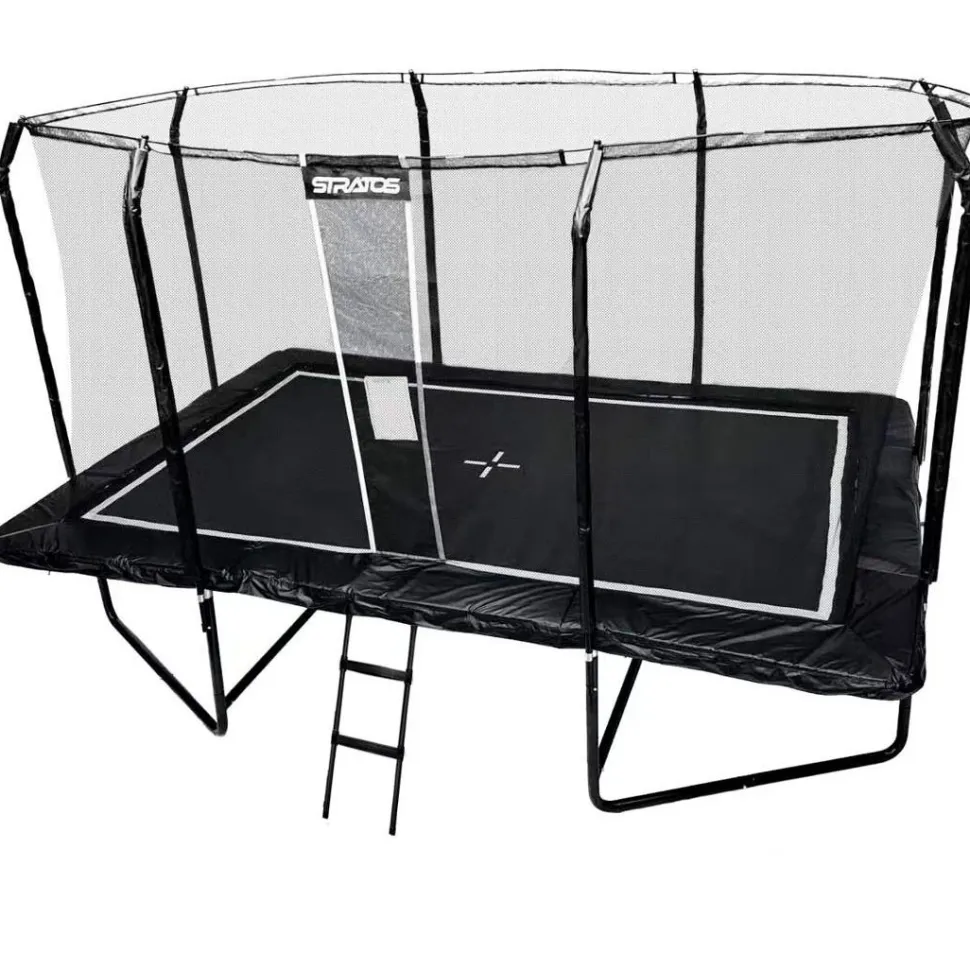 Suorakaide Trampoliini Stratos Premium Black Line, 275x427 cm, sis. portaat ja turvaverkko