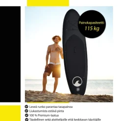 SUP-lautasetti Deep Sea Pro ilmatäytteinen 300 cm 15 PSI musta