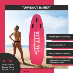 SUP-lautasetti Deep Sea Standard ilmatäytteinen 275 cm 15 PSI eri värejä