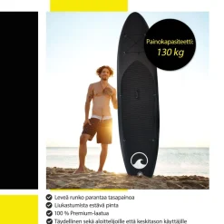 SUP-lautasetti Deep Sea XXL ilmatäytteinen 330 cm 15 PSI musta-valkoinen