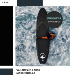 SUP-lautasetti Deep Sea XXL ilmatäytteinen 330 cm 15 PSI musta-valkoinen
