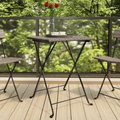 Taitettava bistropöytä ruskea 55x54x71 cm polyrottinki